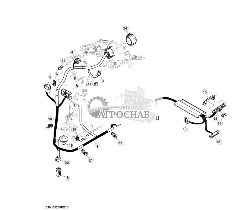 Жгут проводов, передняя опора управления, с резервным насосом (804101 - ) - ST914557 288.jpg